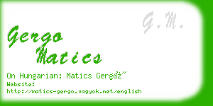 gergo matics business card